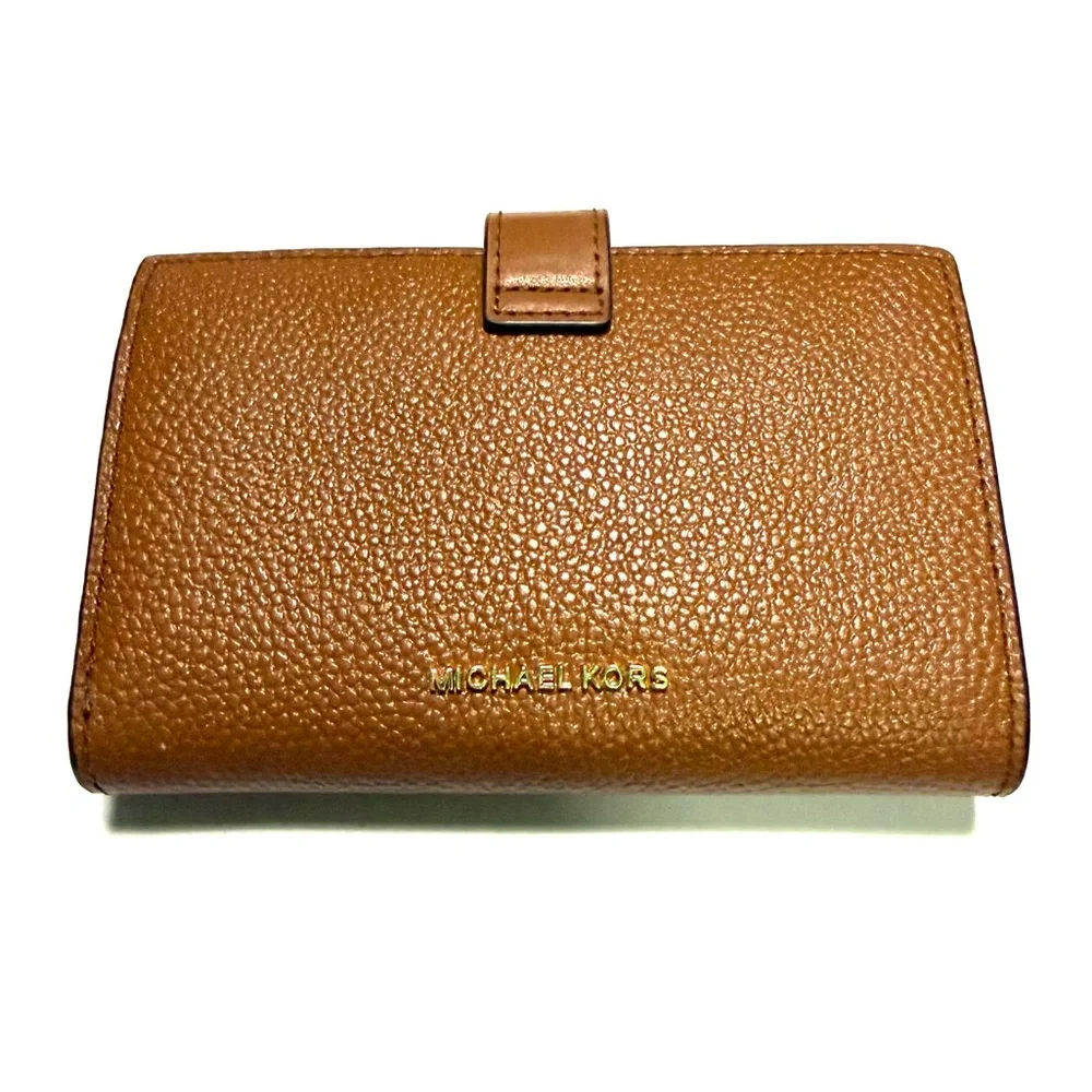 Michael Kors Tan Leather Wallet with Gold Accent